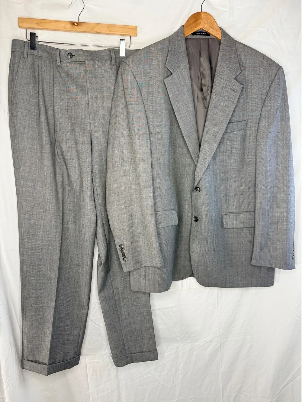 Lauren Ralph Lauren 100% Wool Gray Suit 42R 36x30 Woolmark